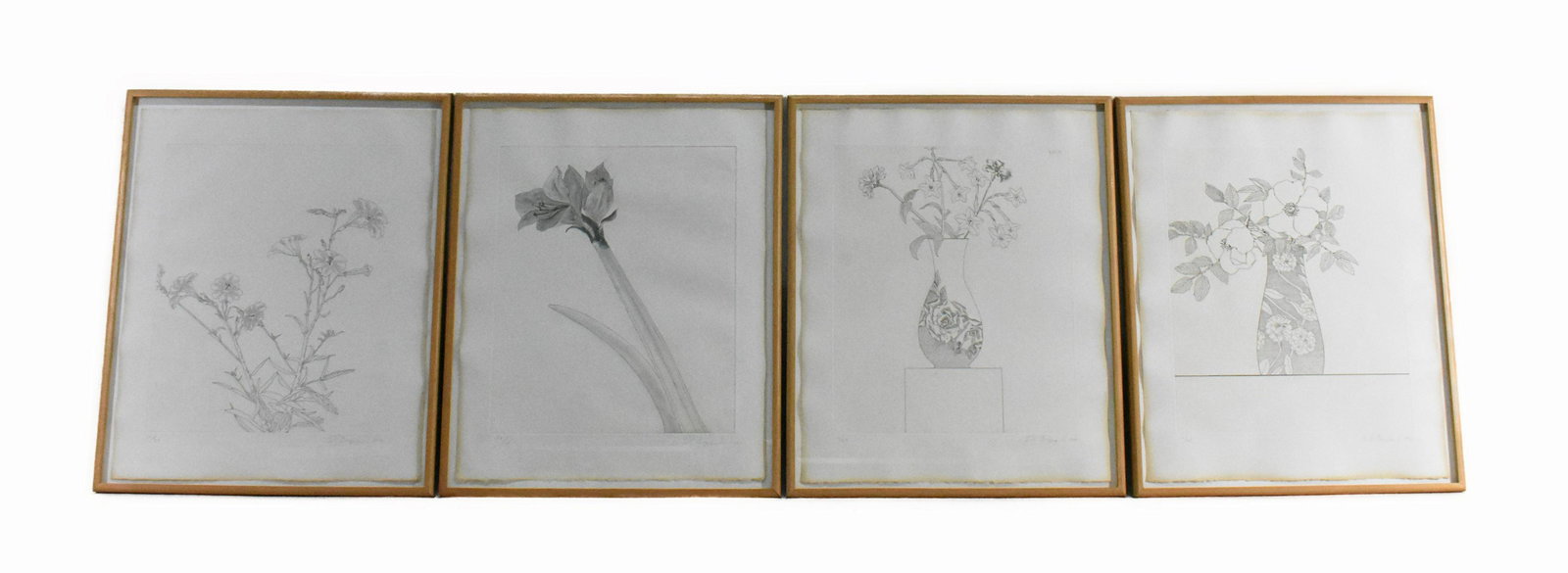ED BAYNARD (American, 1940-2016), Lithographs, Set of Four Flowers/Flowers in a Vase, lithographs,: ED BAYNARD (American, 1940-2016), LithographsSet of Four Flowers/Flowers in a Vase, lithographs, 1979/80, signed, dated l.r., each numbered 12/24, 23 by 19 in. overall, 25 by 21 in.