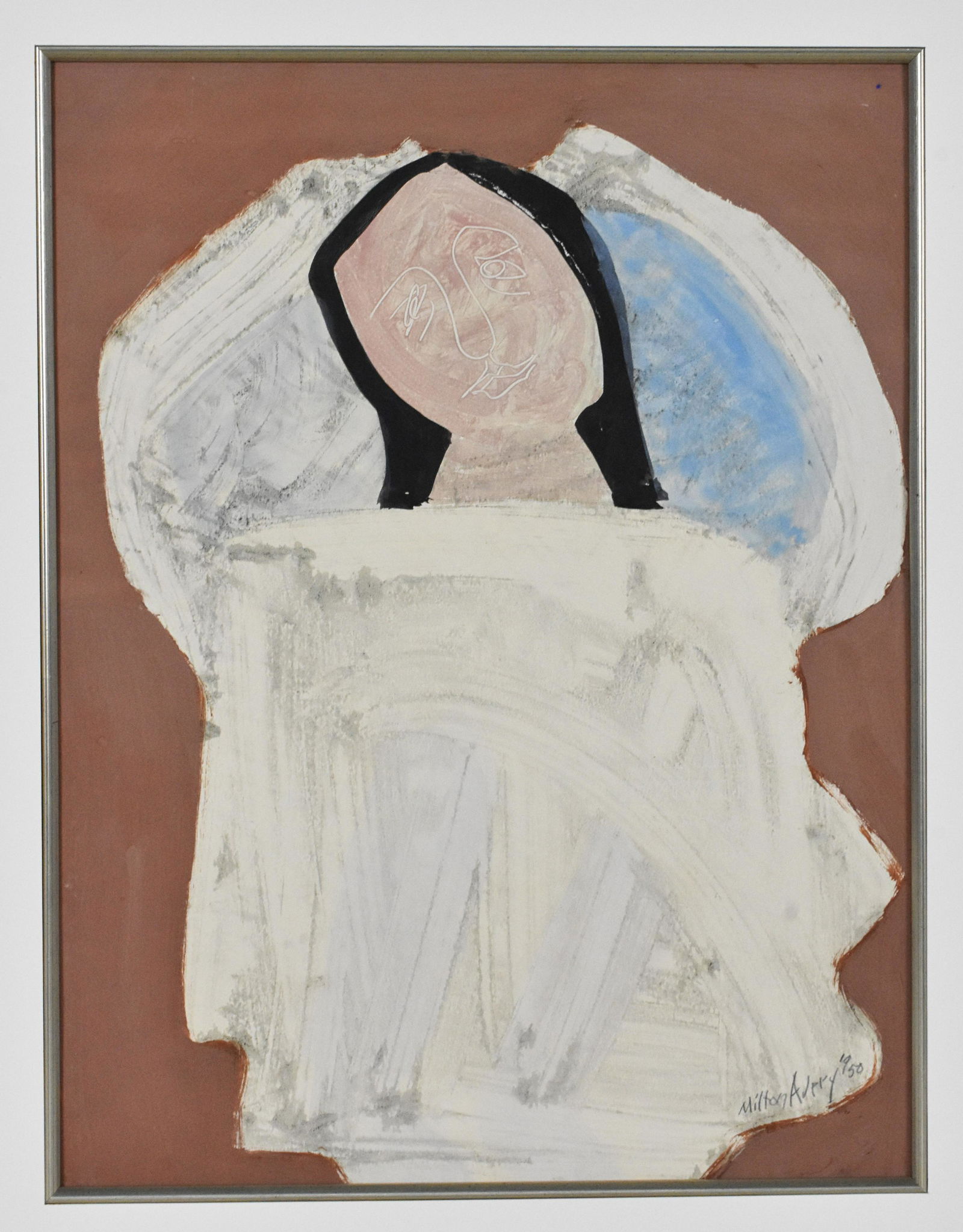 MILTON AVERY, (American, 1885-1965) Gouache, White Angel,1950, gouache on paper, signed Milton (1 of 7)