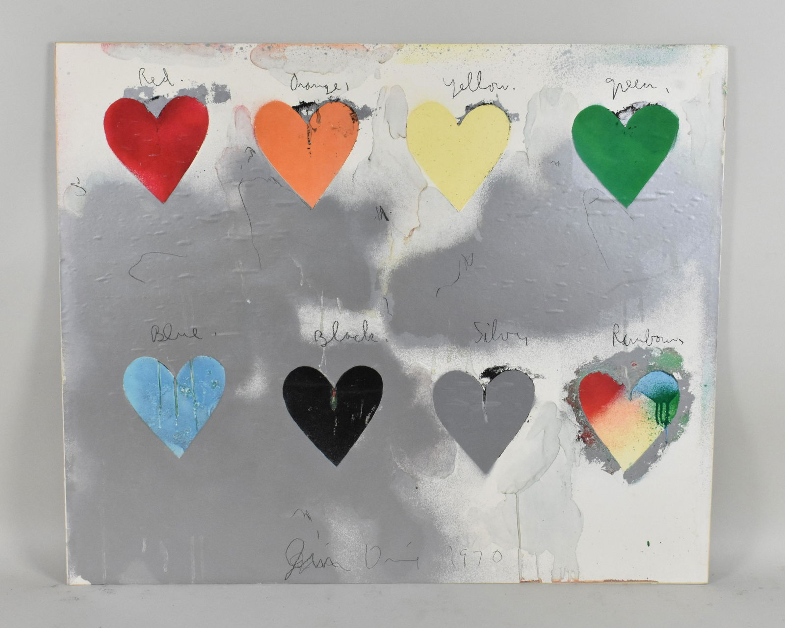 JIM DINE, (American, b. 1935), 8 Hearts, 1970, offset screen print, signed, dated, 25 by 30, (1 of 4)