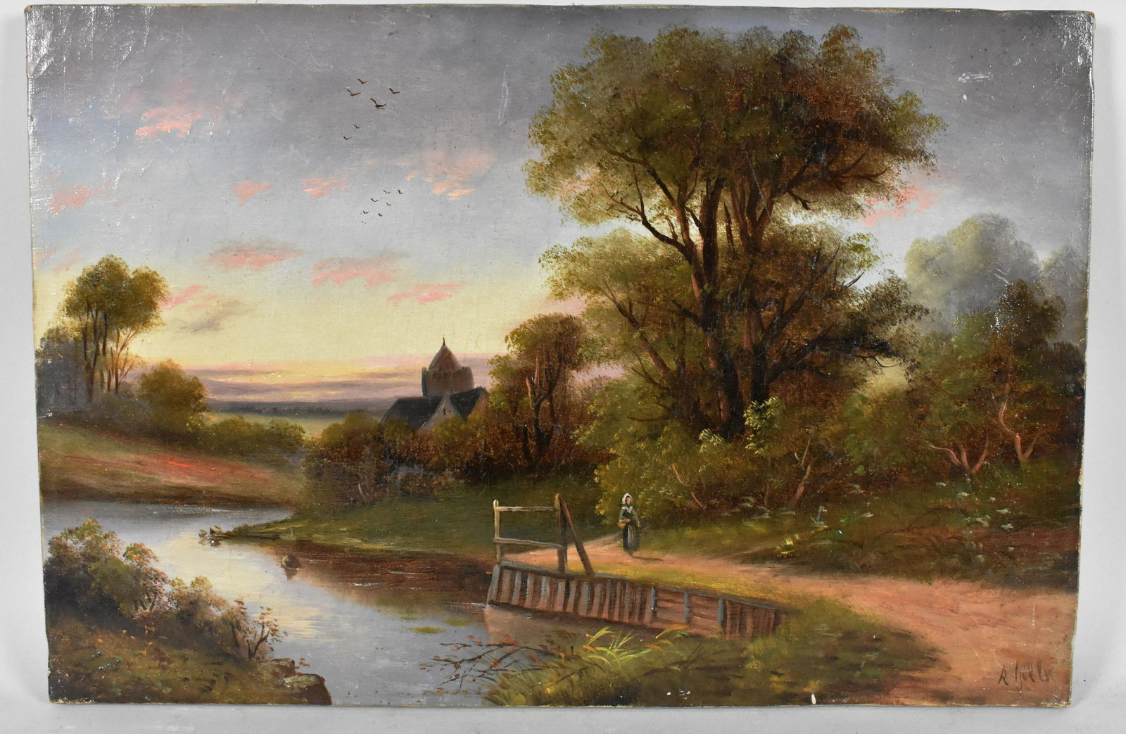 ENGLISH SCHOOL, Late 19th/early 20th Century, Painting, Rural River Landscape, signed l.r., oil on (1 of 4)