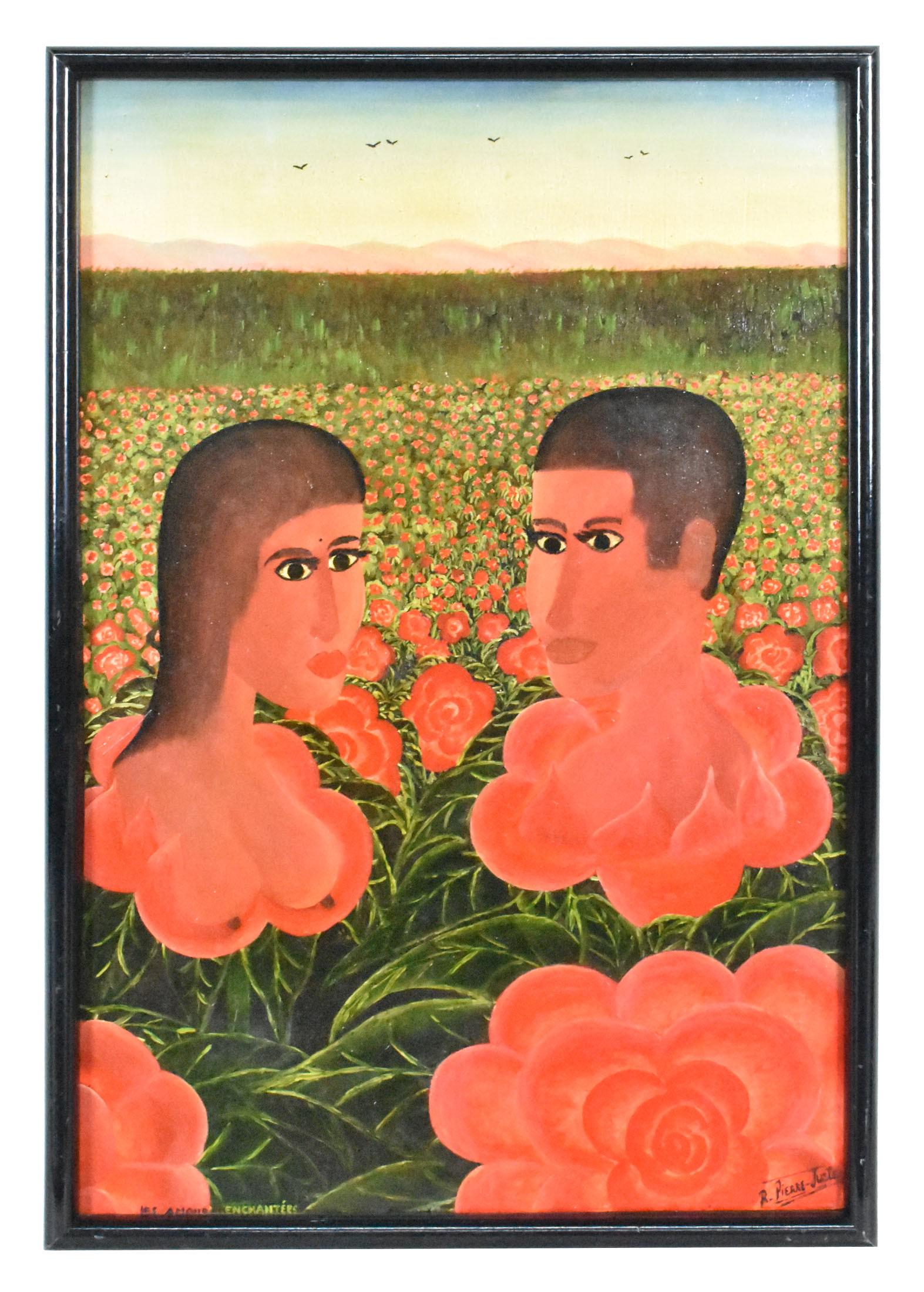 HAITIAN SCHOOL School (20th Century), Les Amours Enchantees, Signed R. Pierre-Juste lower right, Oil (1 of 5)