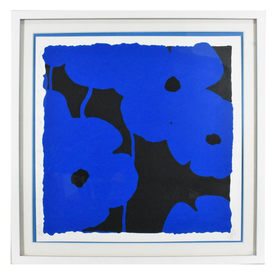 DONALD KEITH SULTAN (American, b. 1951), Blue and Black Poppies, Serigraph, Signed and numbered 8/75 (1 of 6)