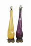 PAIR OF ITALIAN MID-CENTURY MODERN GLASS BLOWN DIMPLE VASES