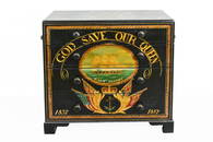 A 20TH CENTURY NAUTICAL MOTIF CAPTAIN'S PAINTED PINE CHEST OF DRAWERS