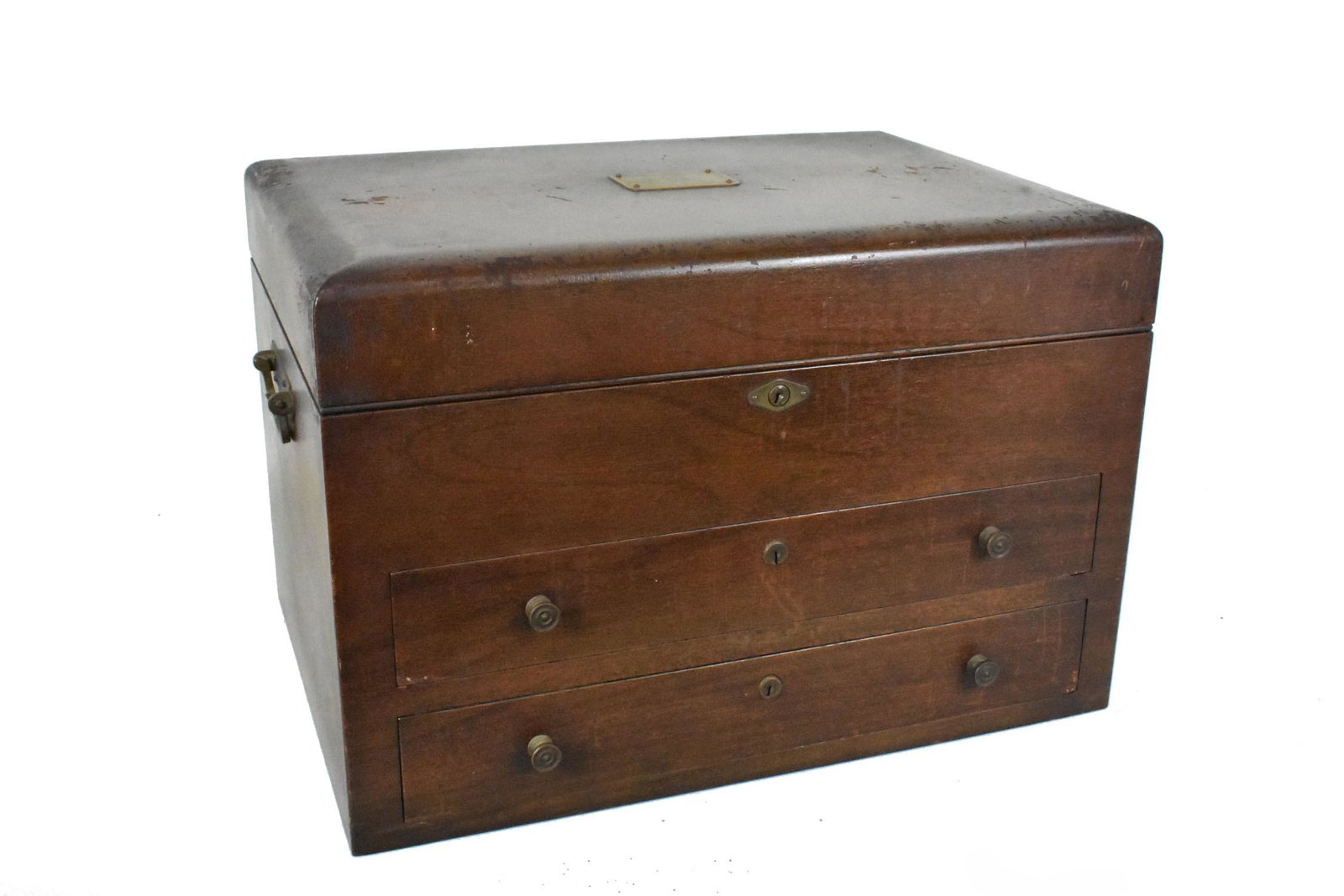ANTIQUE FITTED MAHOGANY SILVER CHEST (1 of 4)