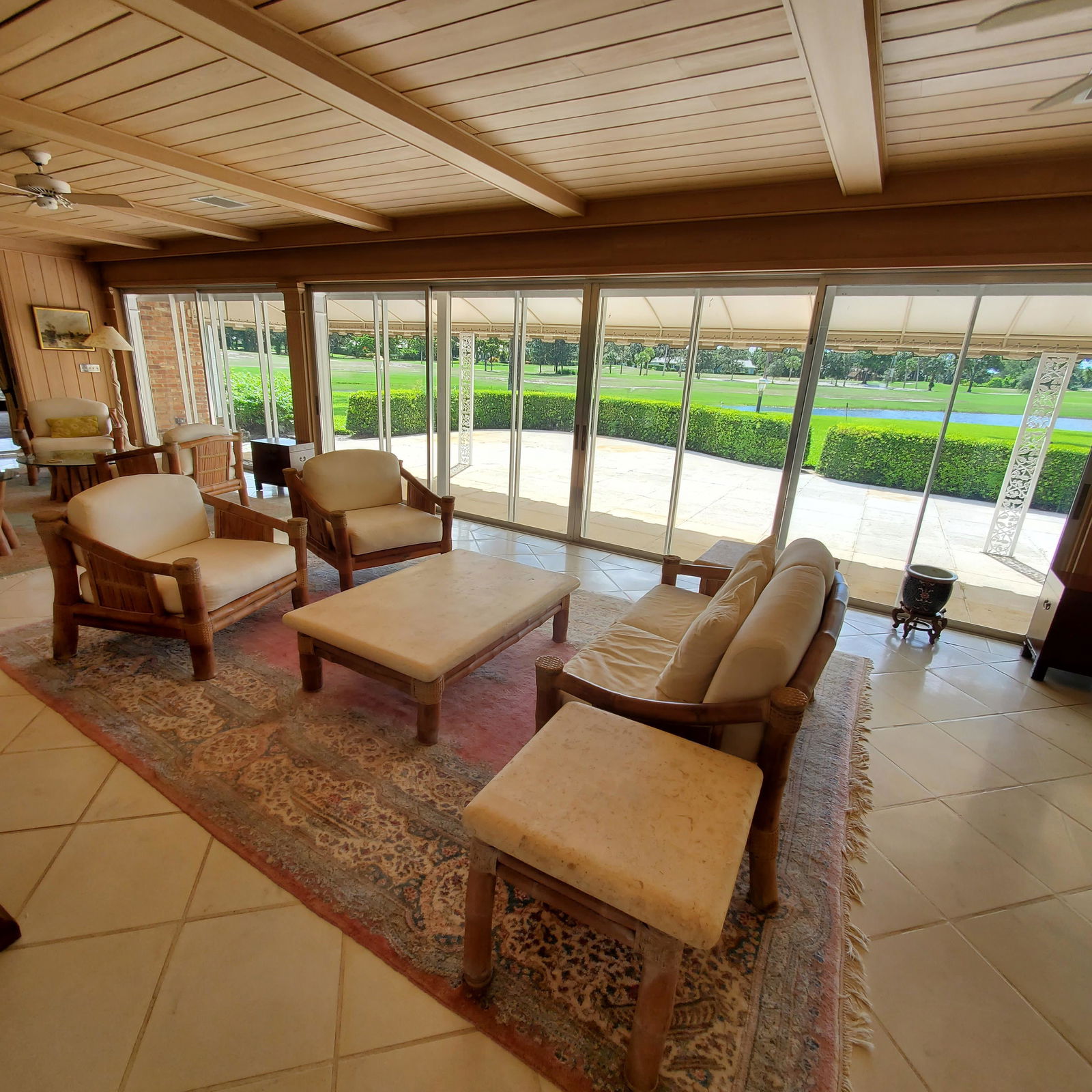 Six Piece Bamboo and Woven Rattan Set with Two Armchairs, One Settee, Two End Tables, and One Coffee (1 of 4)