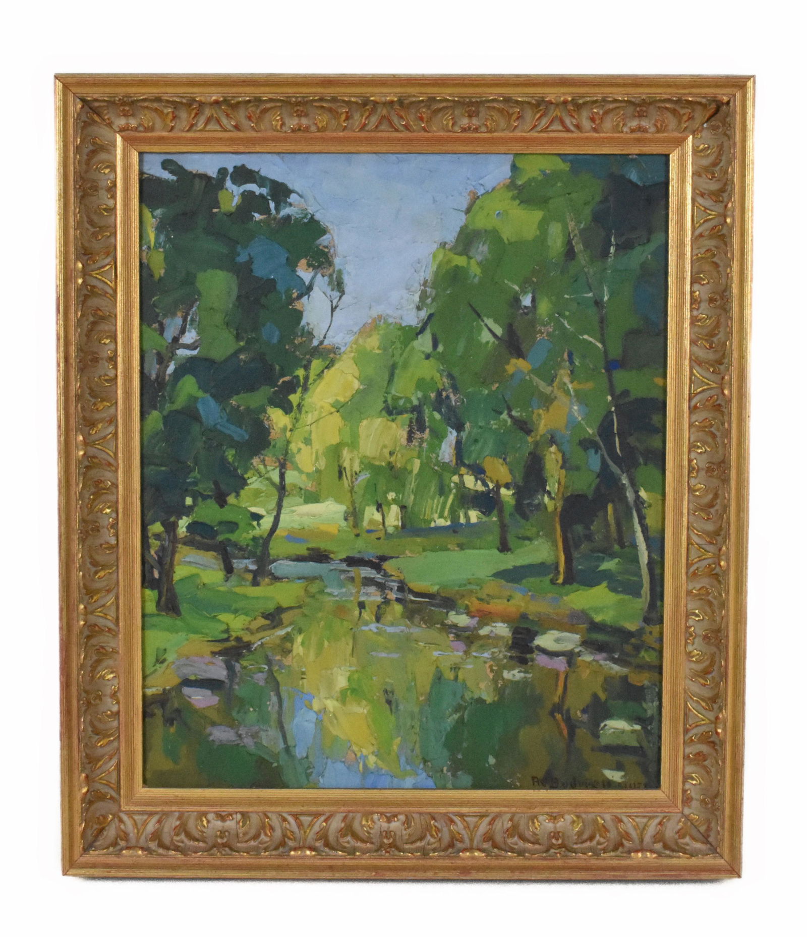 Arthur Bodwell (American, 1890-1940), Forest Landscape, Oil on Board, Signed and dated 1932 lower (1 of 4)