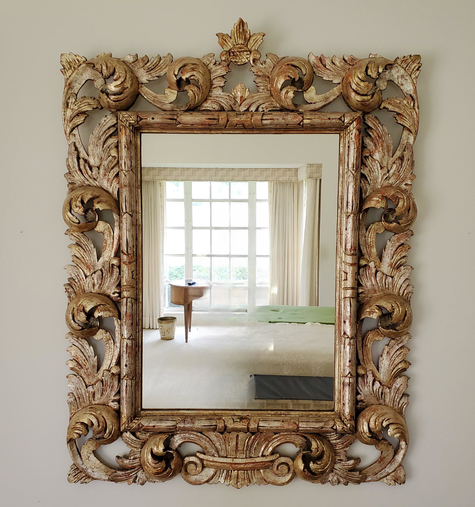 Baroque Style Giltwood Mirror, 20th Century, 48" x 33 1/2": Baroque Style Giltwood Mirror, 20th Century, 48" x 33 1/2"