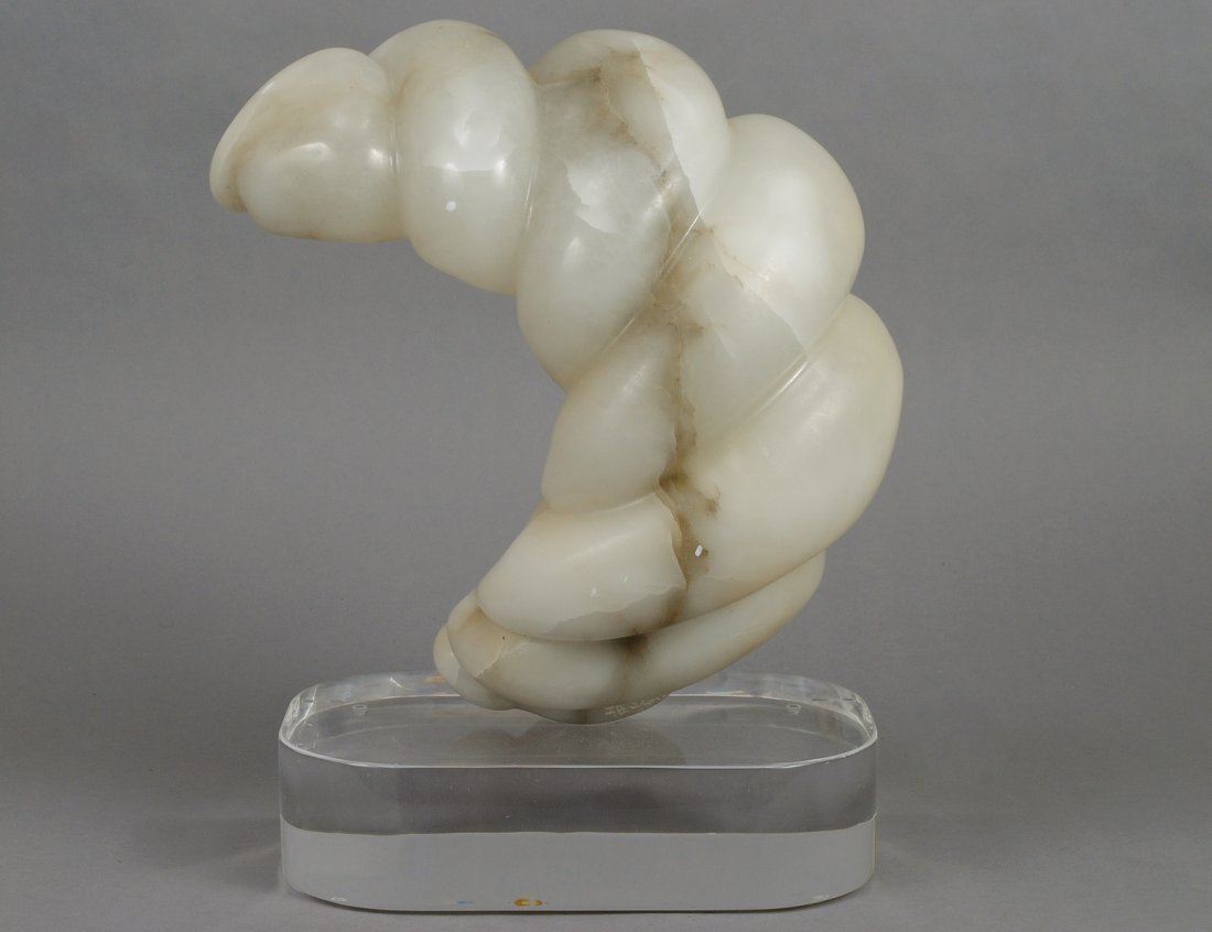 LAWRENCE STOLL (American. 20th Century): "Shell". Signed and dated 22-7-81. Alabaster on a Lucite Base. Height 17". (300/400)
