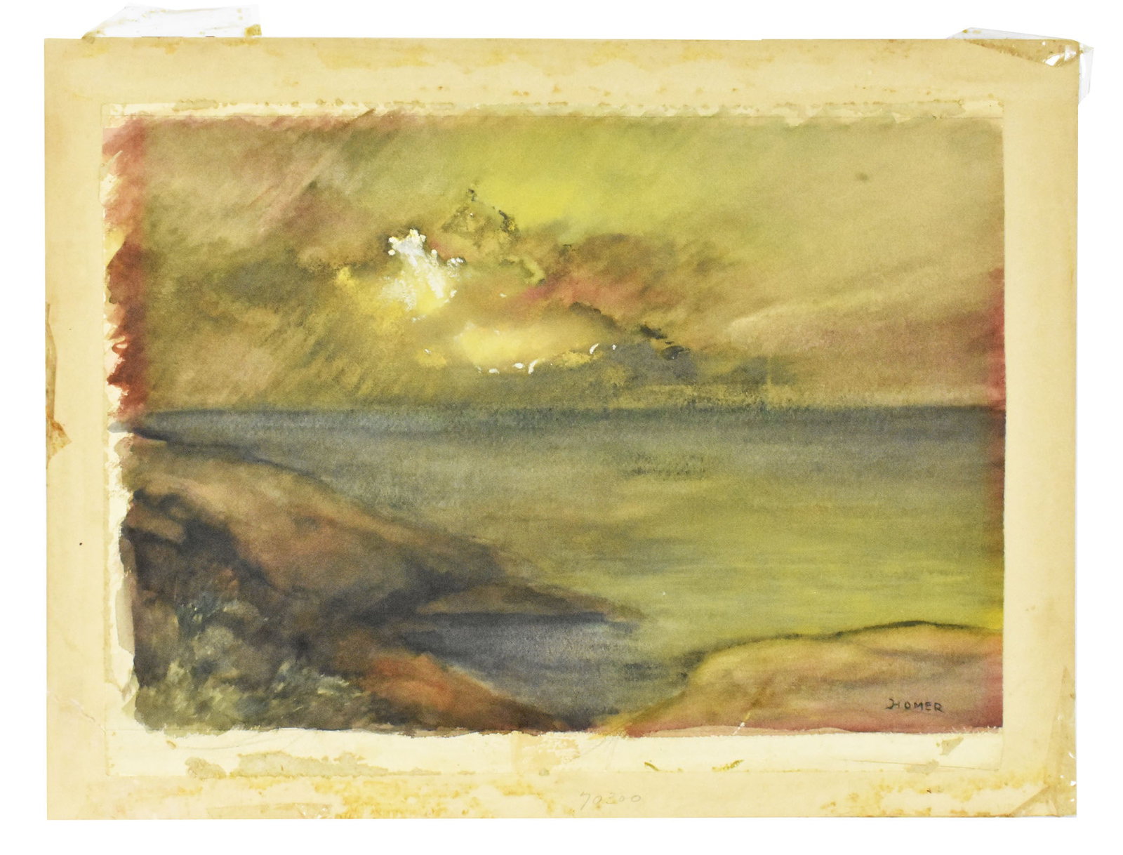 Winslow Homer (American, 1836-1910), Marblehead, Mass Coastal Seascape, Watercolor on paper laid (1 of 9)