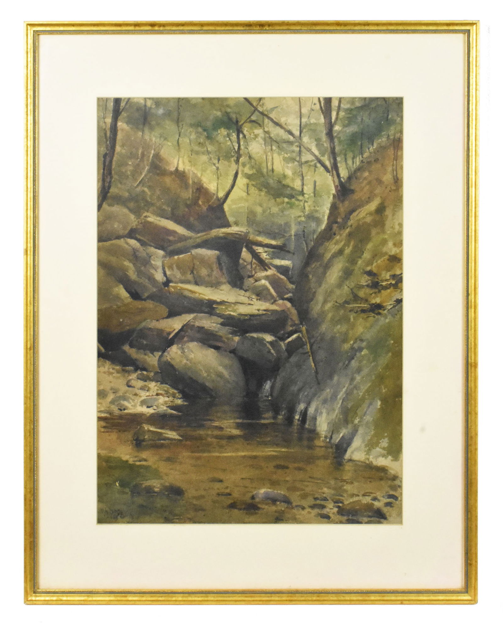 Melbourne Hardwick (English, 1857-1916) Rocky Pool Landscape, Watercolor on Paper, Signed lower (1 of 5)