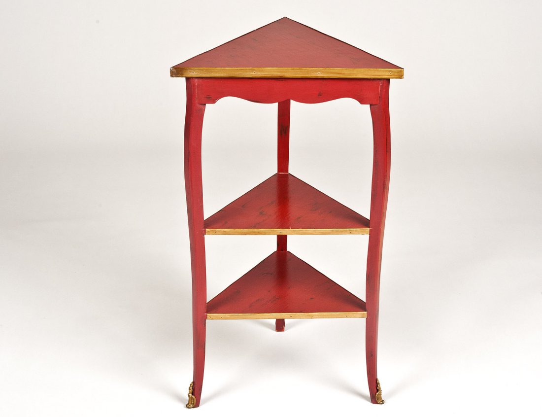 PAINTED TRI-ANGULAR SIDE TABLE
