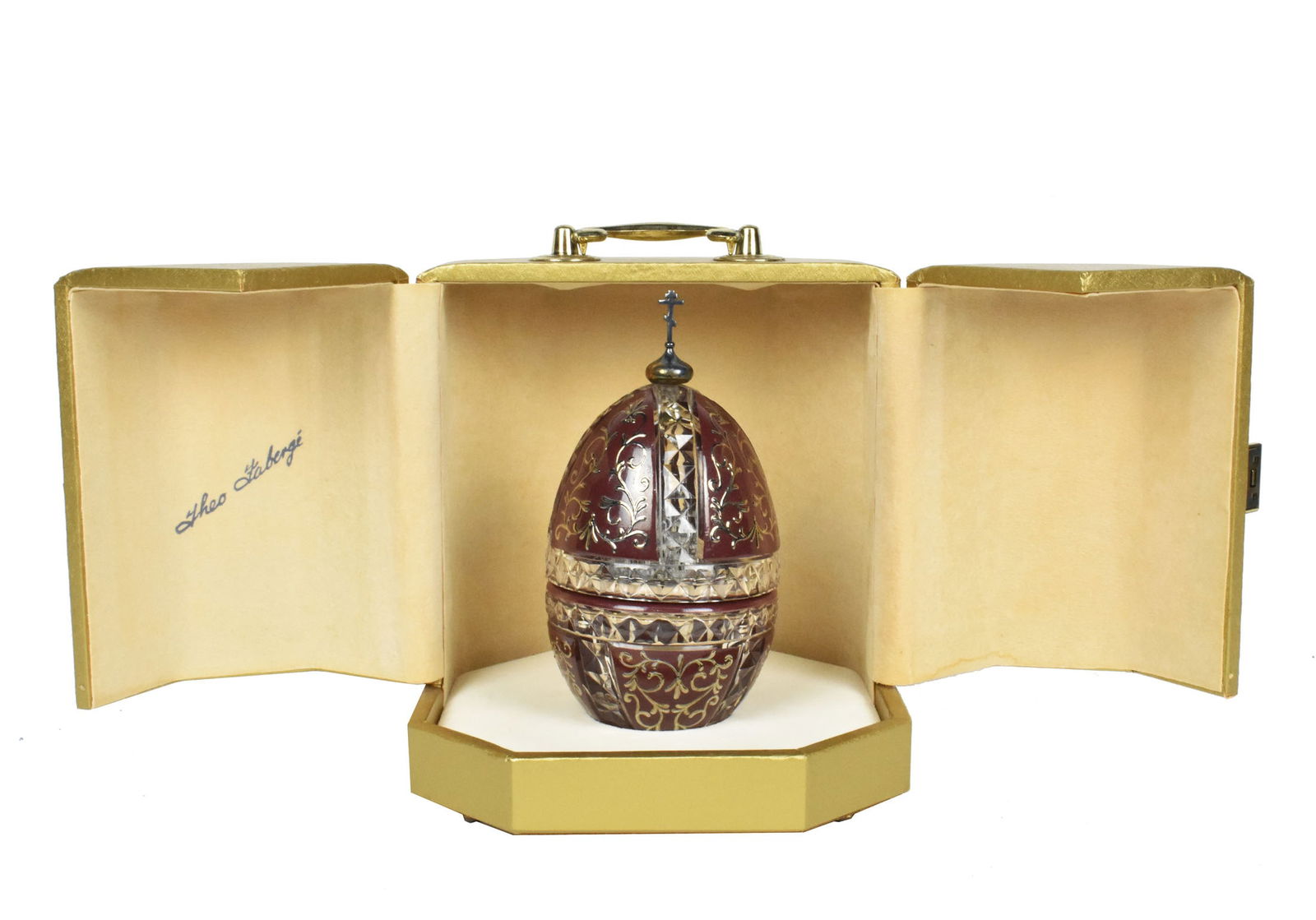 Theo. Faberge Limited Edition Crystal and Sterling Silver St. Vladamir Egg, the cut crystal egg is (1 of 6)