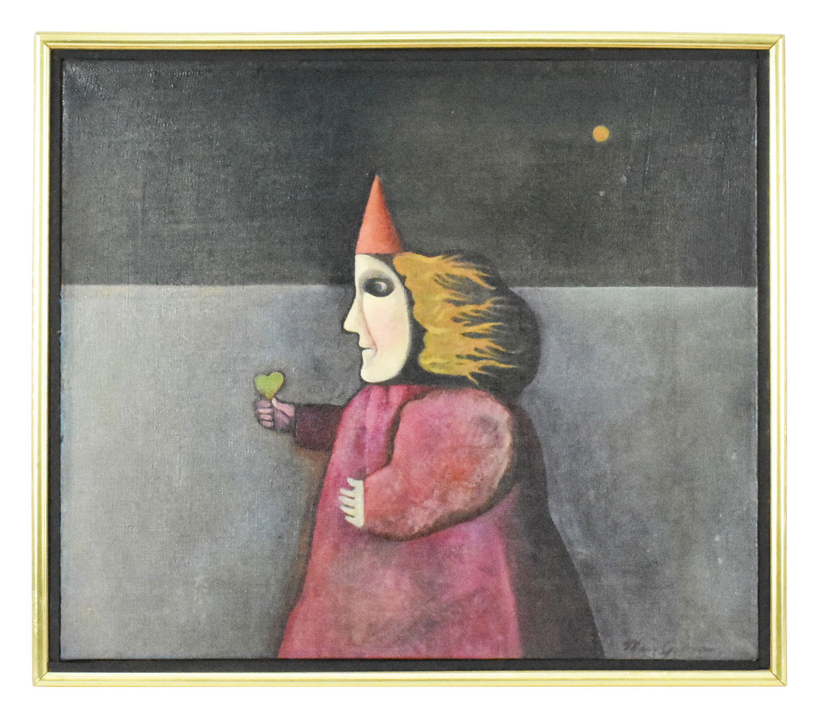 Mary Spain (American, 1934-83) Witch with Jealous Green Heart, Oil on Canvas, Signed lower right, (1 of 4)