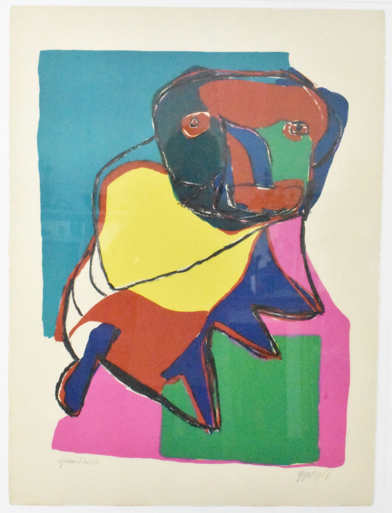 Karel Appel (French/American, 1921-2006) Composition, Color Lithograph, Signed and dated '69 in (1 of 4)
