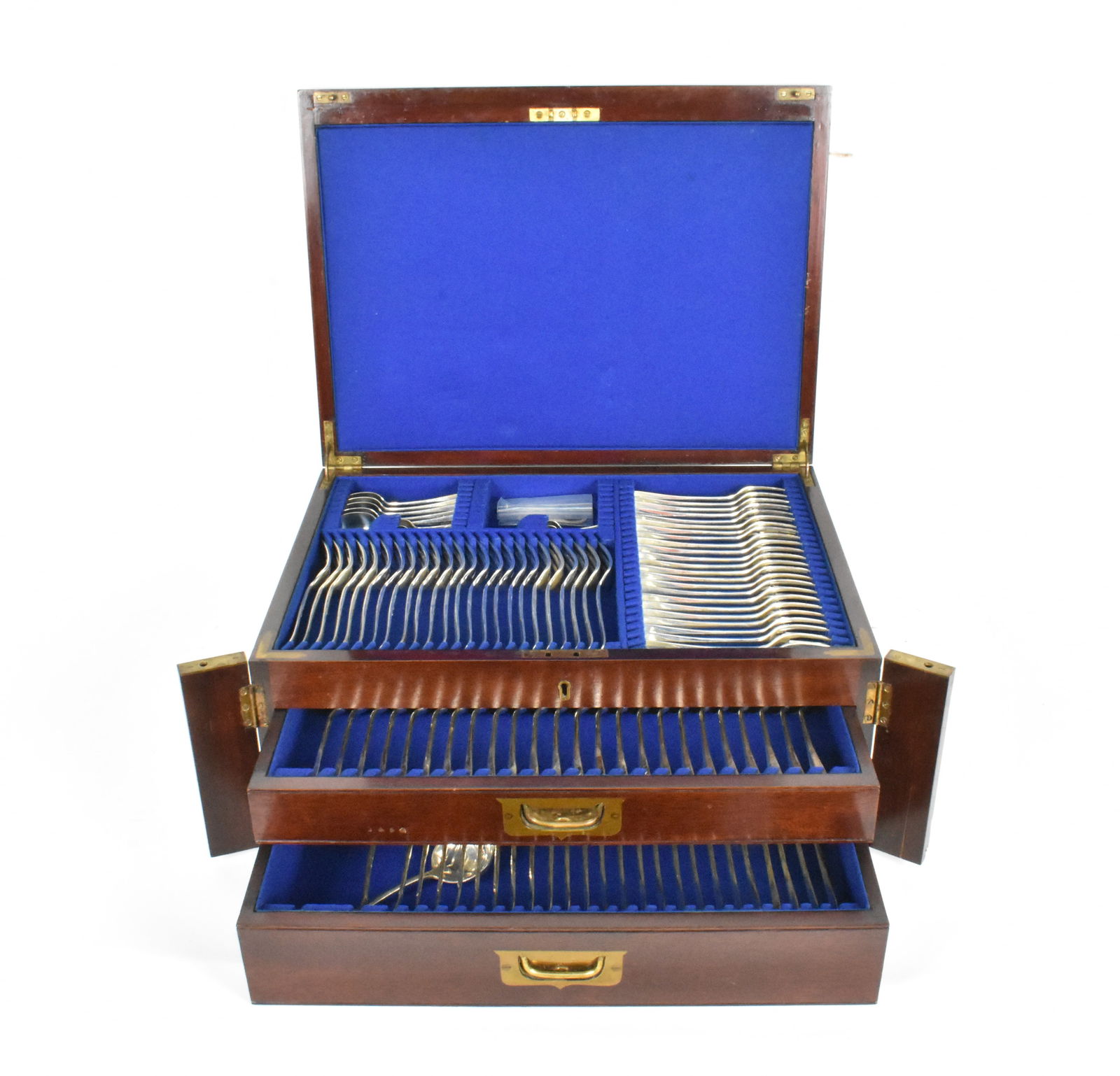 English Sheffield 133 Piece Sterling Silver Flatware Set, service for 24 to include Dinner Forks, (1 of 6)