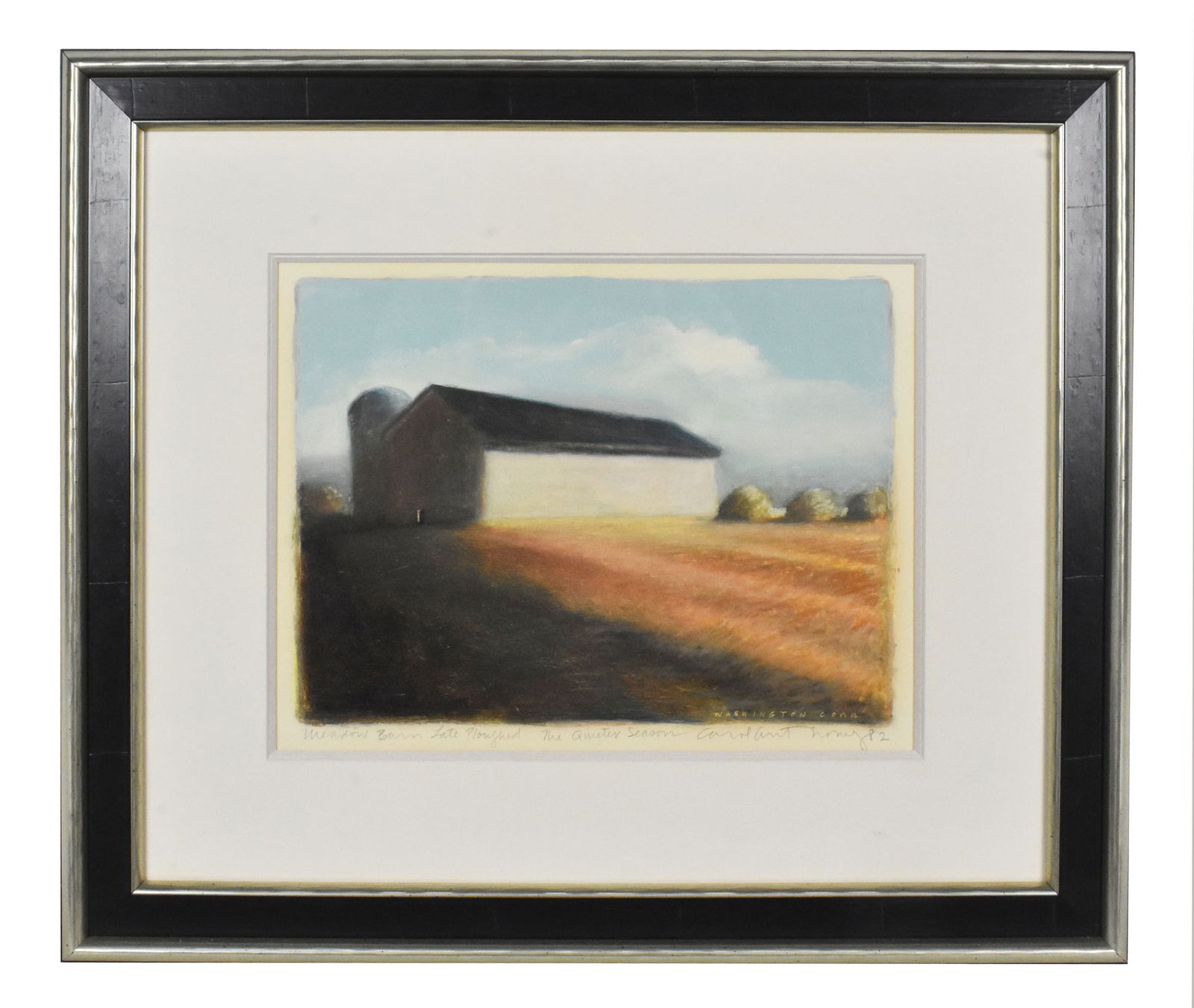 Carol Anthony (American, b.1943) Meadow Barn Late Ploughed, The Quieter Season, Color Crayon and (1 of 3)