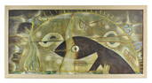 Ever Fonseca (Cuban, b. 1938) Untitled, Signed and dated '67, Oil on Canvas, 29 3/4" x 62 1/2',