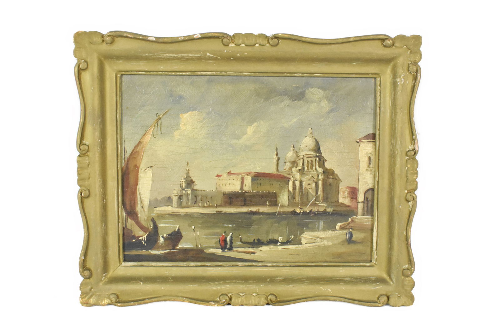 Italian School (Early 20th Century), Basilica Santa Maria della Salute, Venice, Unsigned, Oil on (1 of 3)