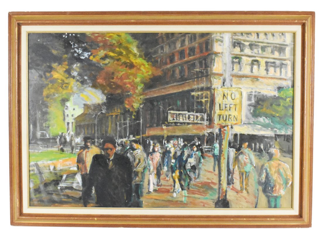 American School City Street Scene Painting (1 of 4)