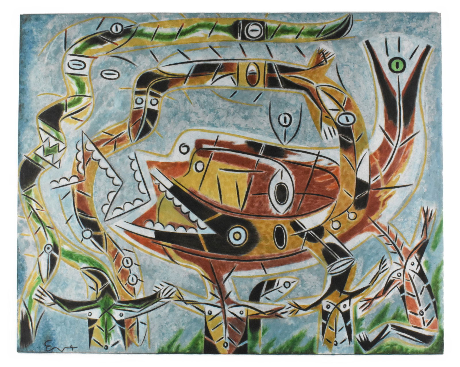 Ever Fonseca (Cuban, b.1938) Untitled, signed lower left, oil on canvas, 51" x 63 1/2", unframed. (1 of 4)