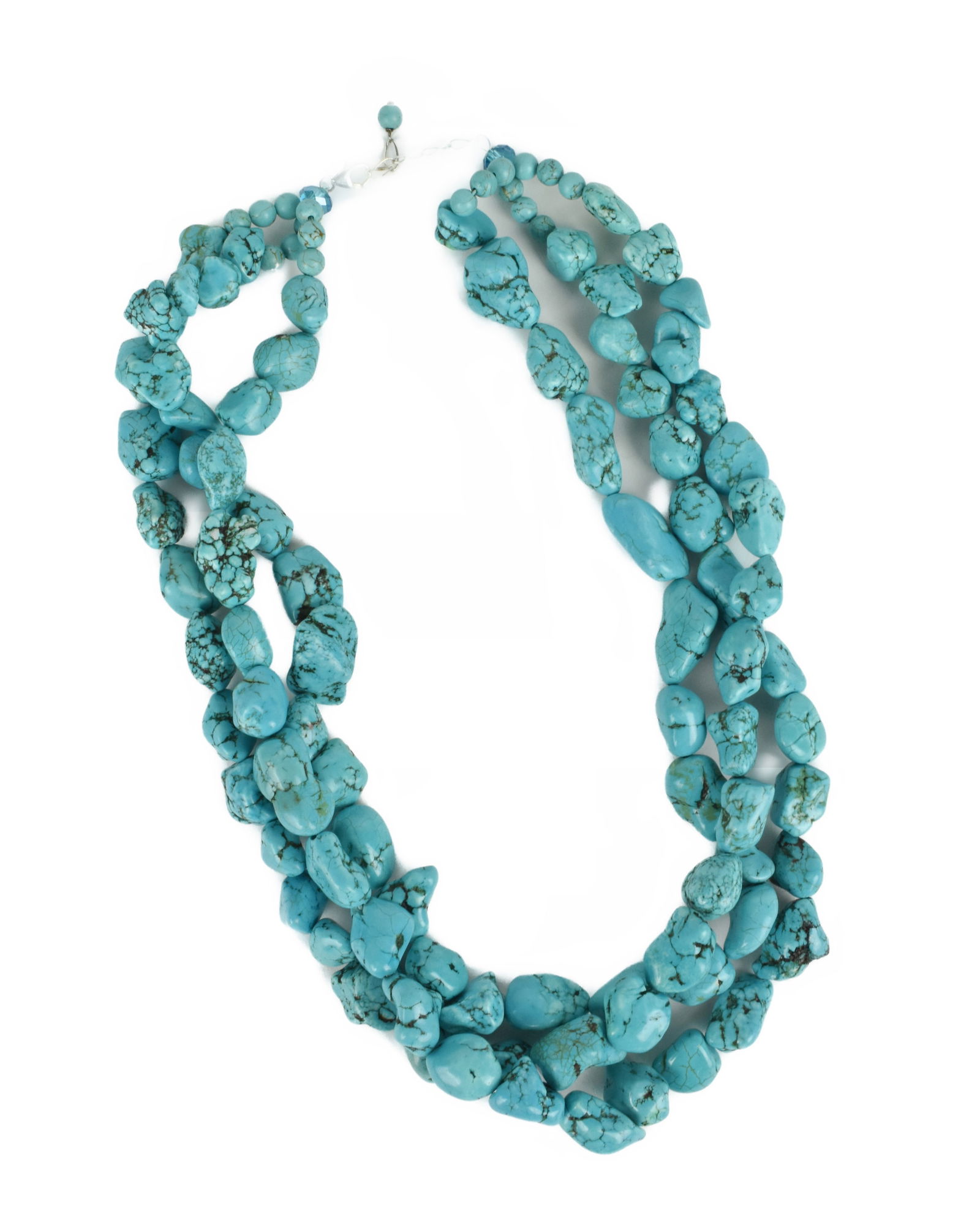 Three Strand Turquoise Beaded Necklace, 21 34" L. (1 of 3)