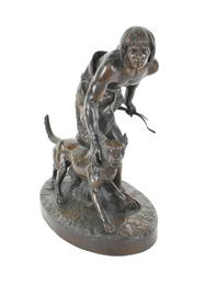 John Quincy Adams Ward (American, 1830-1910) Indian Hunter, Signed and dated 1860 on base and cast