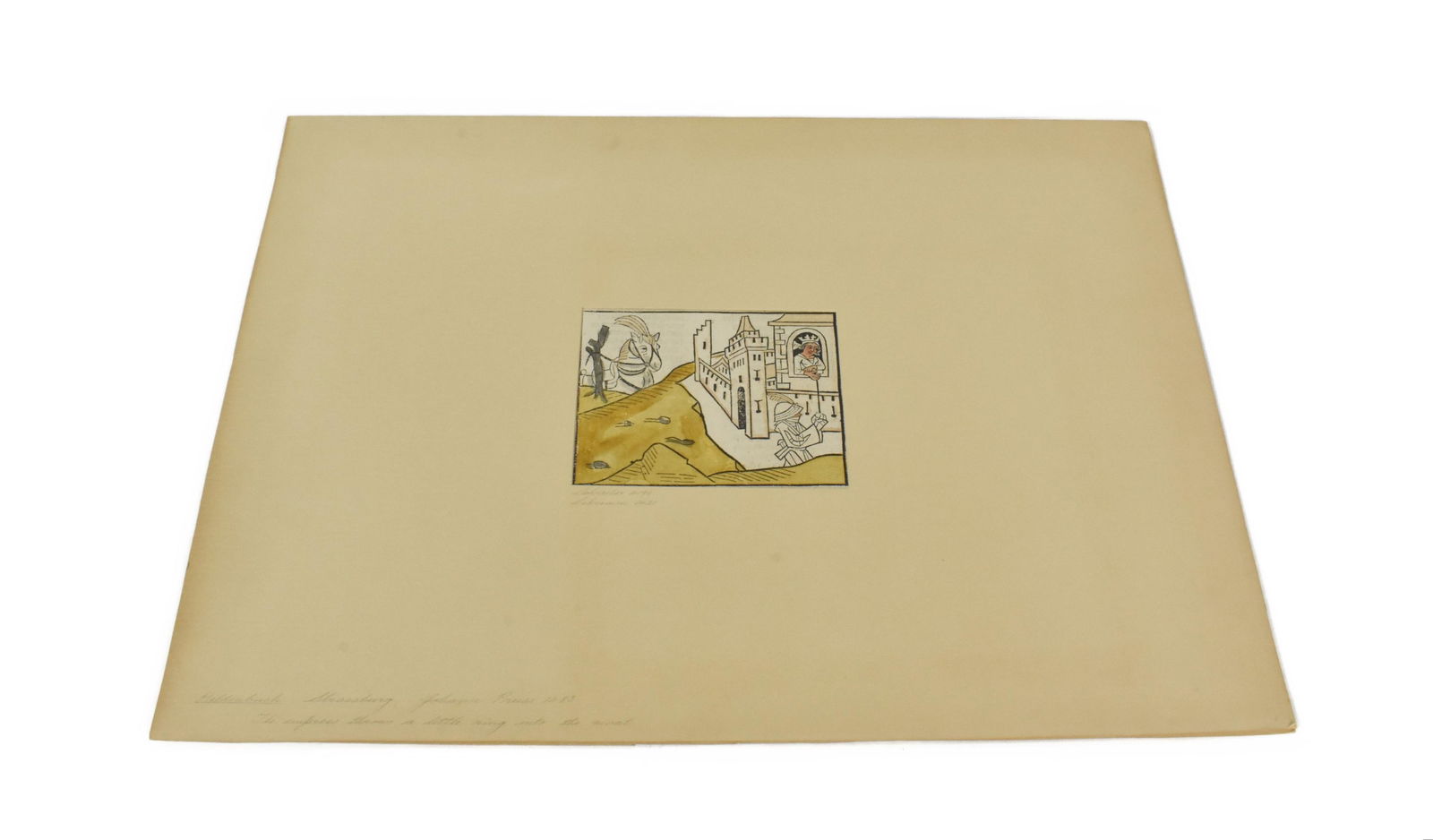 Johann Pruss (German, 1447-1510) Woodcut Illustration,The Empress Throw a little ring into the Moat, (1 of 6)