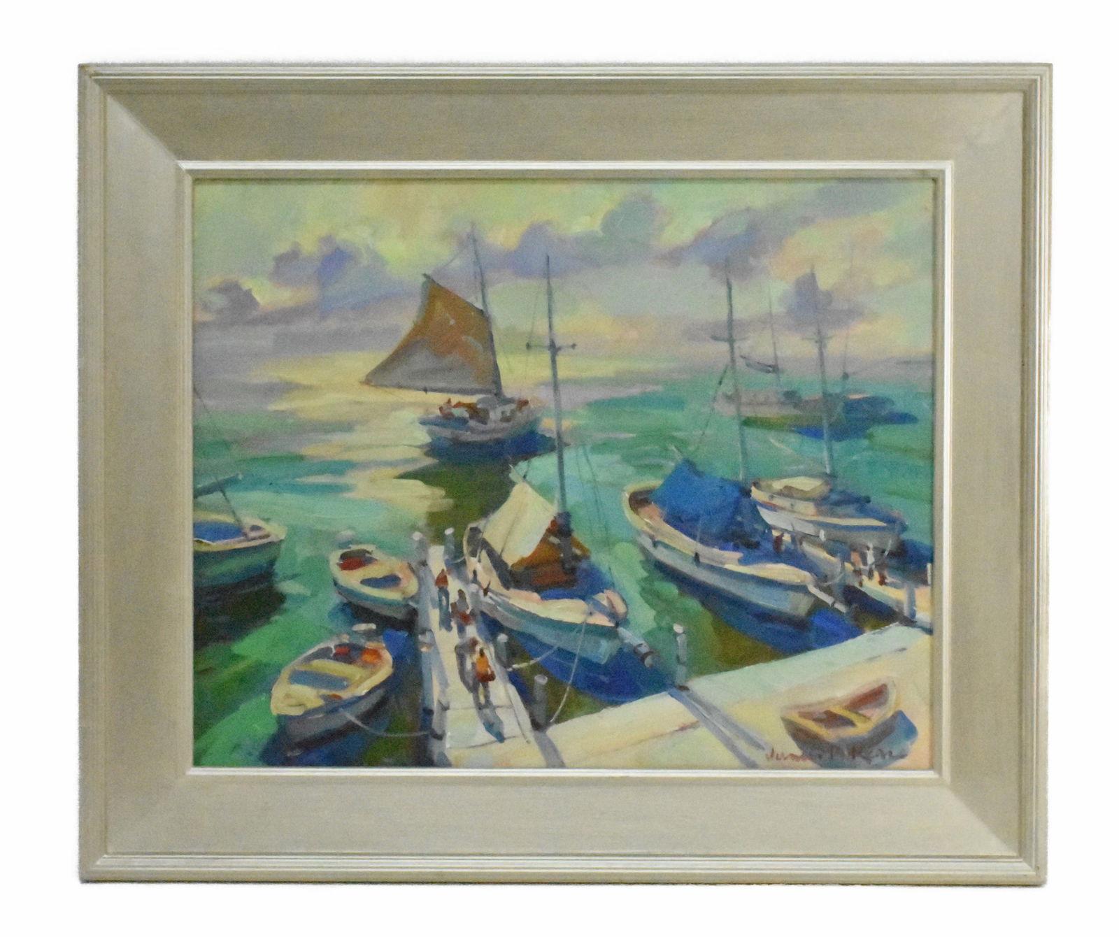 James P. Kerr (American, b.1953) Morning Sail, Signed lower right, Oil on Canvas, Verso signed and (1 of 6)