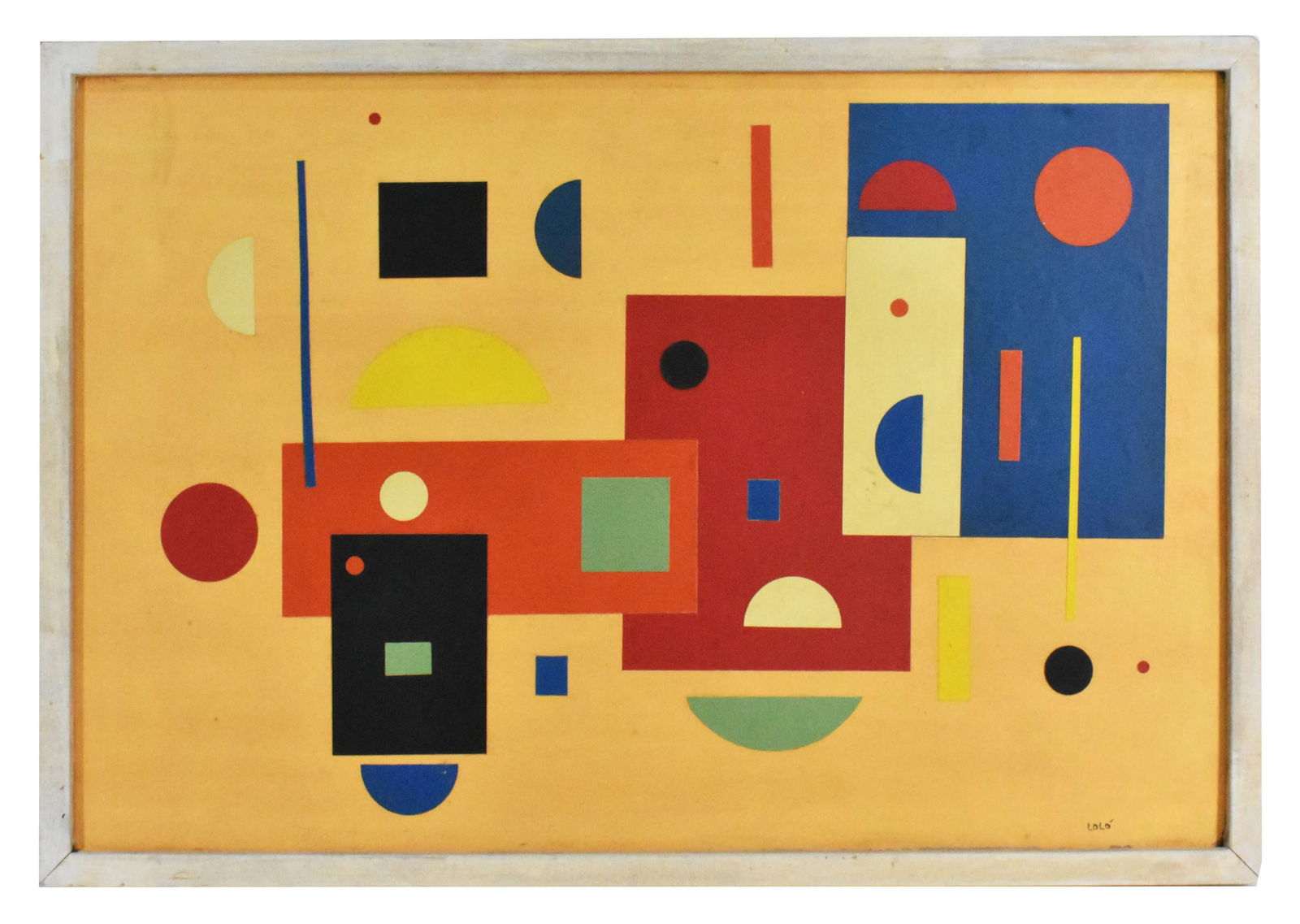 Lolo Soldevilla (Cuban, 1901-1971) Untitled, Signed Lolo lower right, Oil and Collage, verso with (1 of 8)