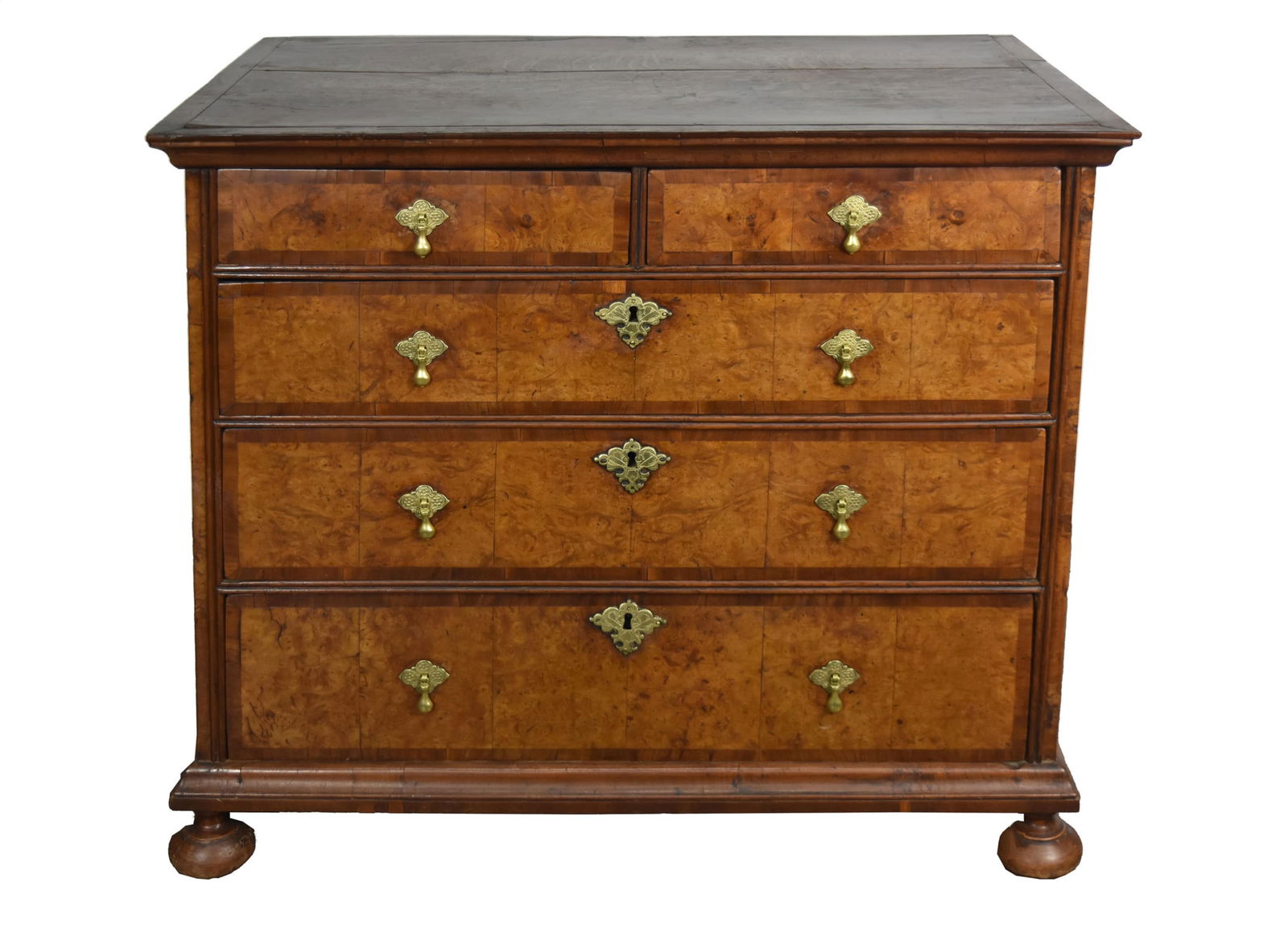 English 18th Century William and Mary Style Walnut Chest of Drawers, two short drawers over three (1 of 5)