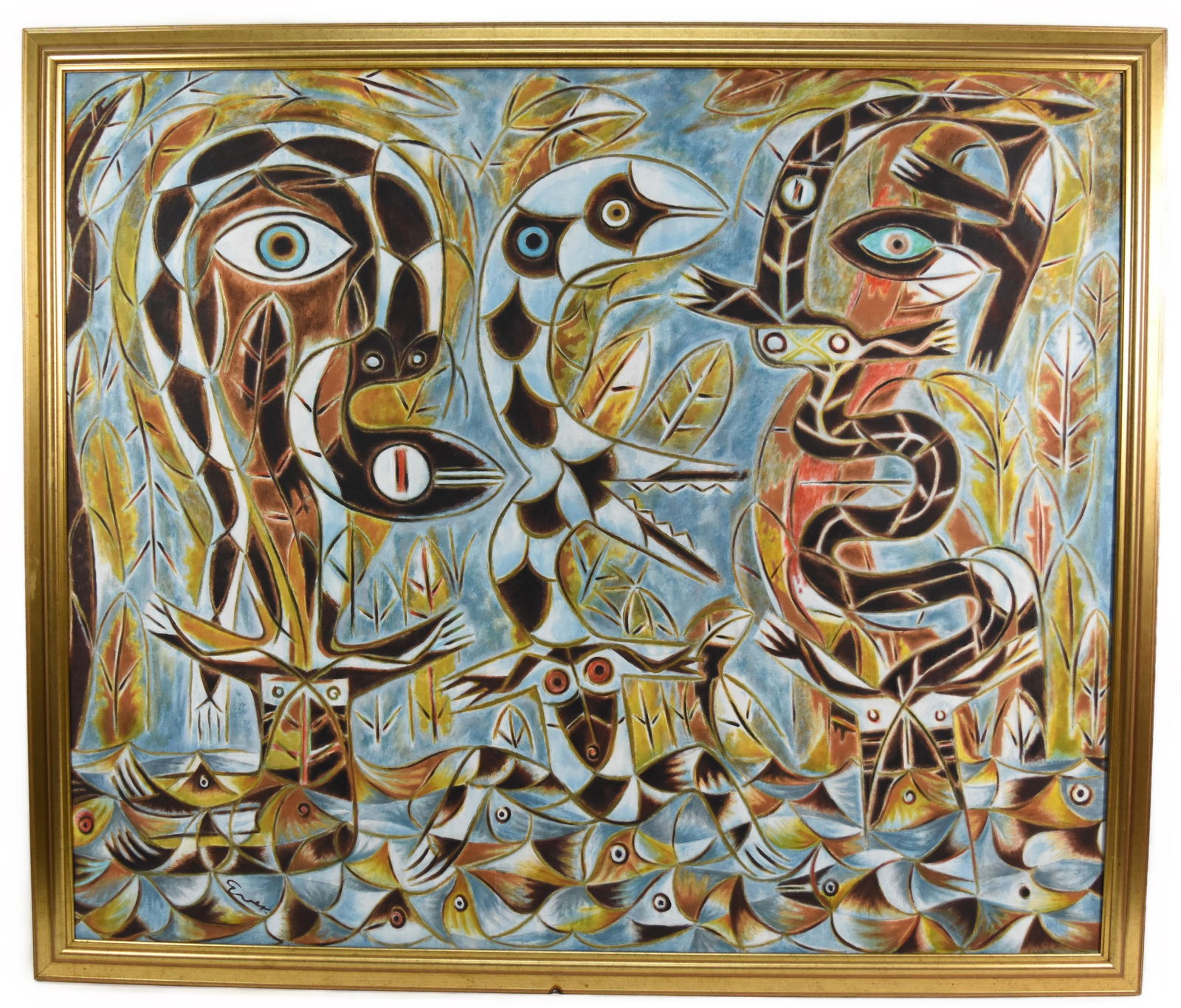 Ever Fonseca (Cuban, B.1938) Untitled, Signed Lower Left, Oil on Canvas, 61" x 71", Framed. (1 of 5)