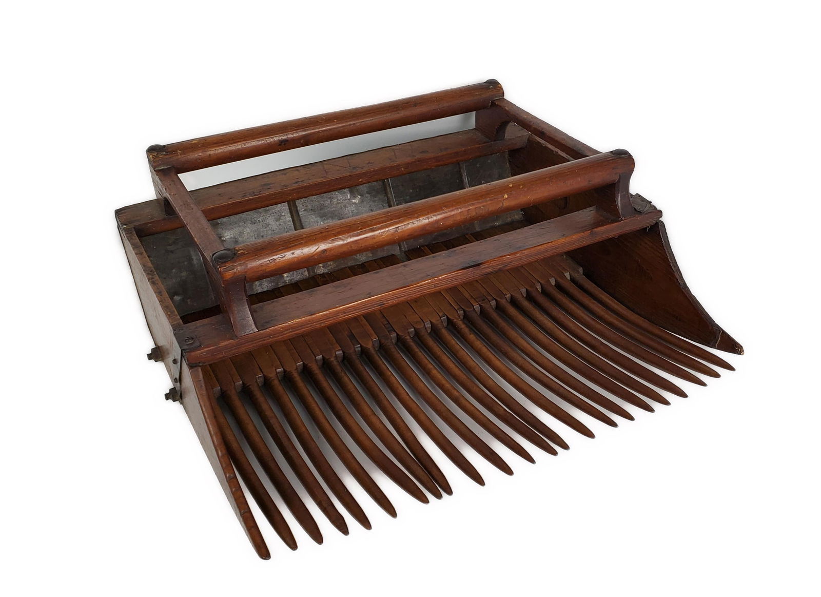 Antique Country Cranberry Scoop, 19th century, engraved W. Nelson, 9" h. 21" w. 19 1/4" d. Good (1 of 5)