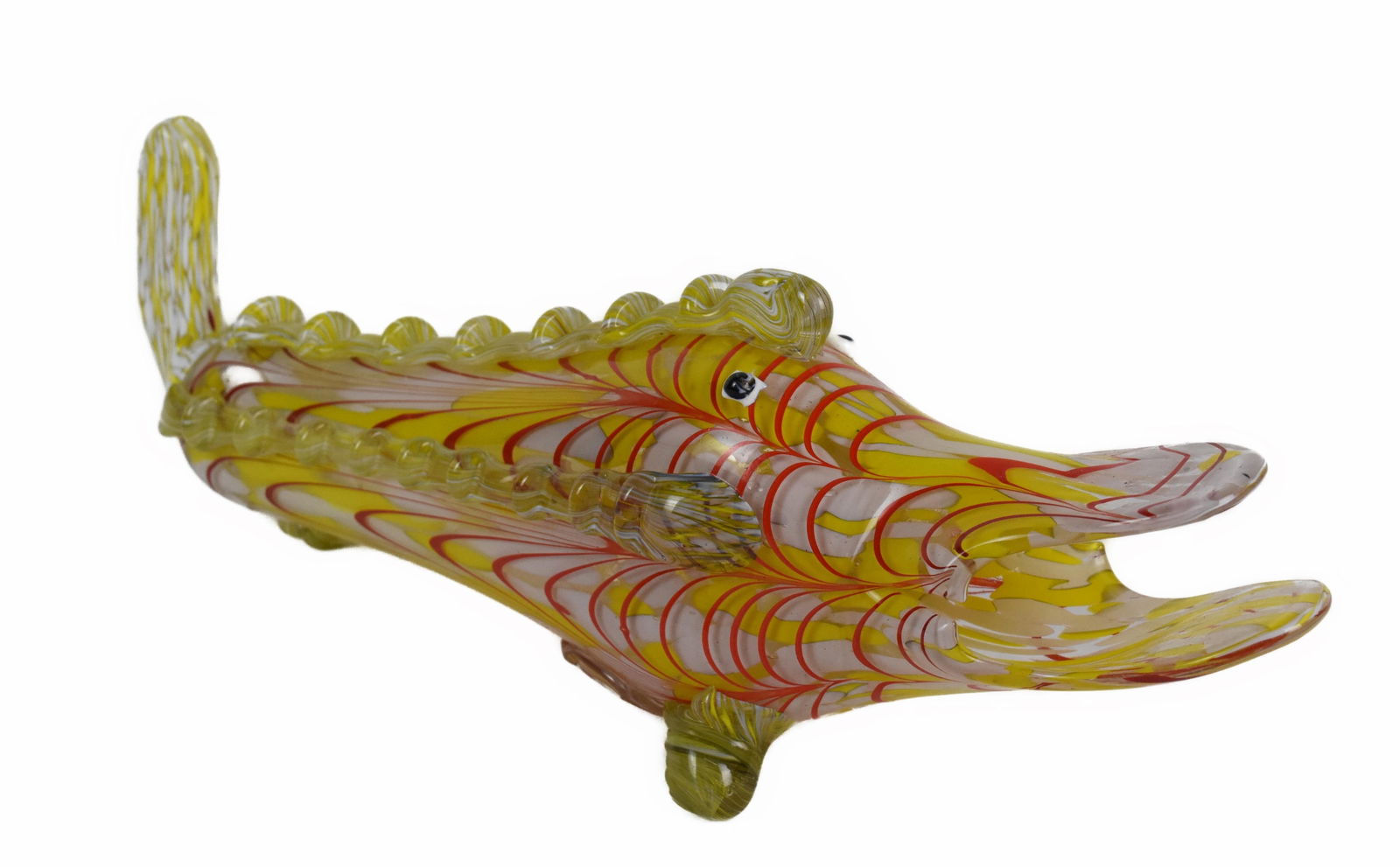 Unusual Italian Murano Glass Fish, 20th Century, 5 1/2" h. 15 1/4" L., Good condition. (1 of 4)