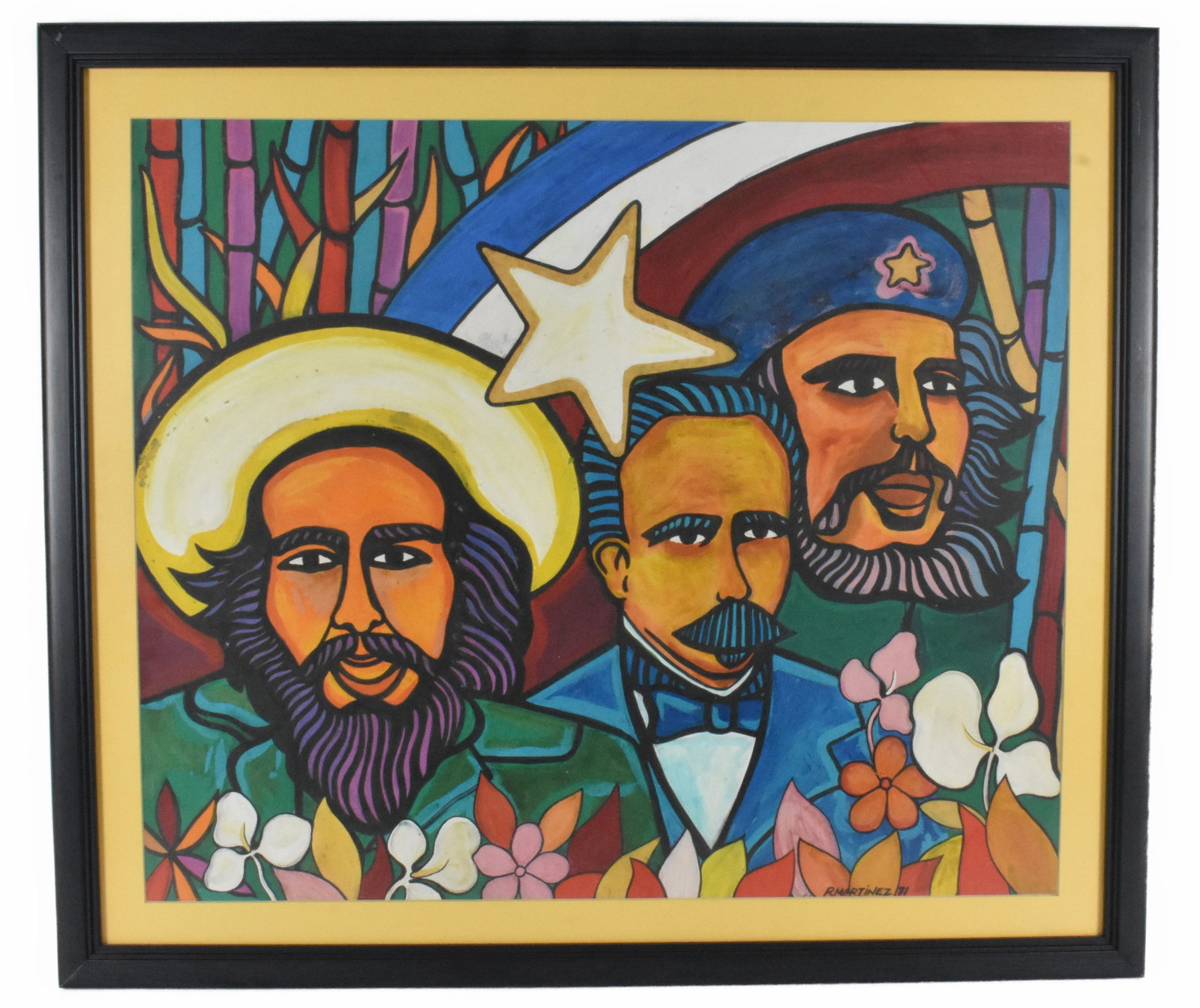 Raul Martinez (Cuban, 1927-1995) Patria, Signed and dated '71 lower right, tempera on paper, 24" x (1 of 4)