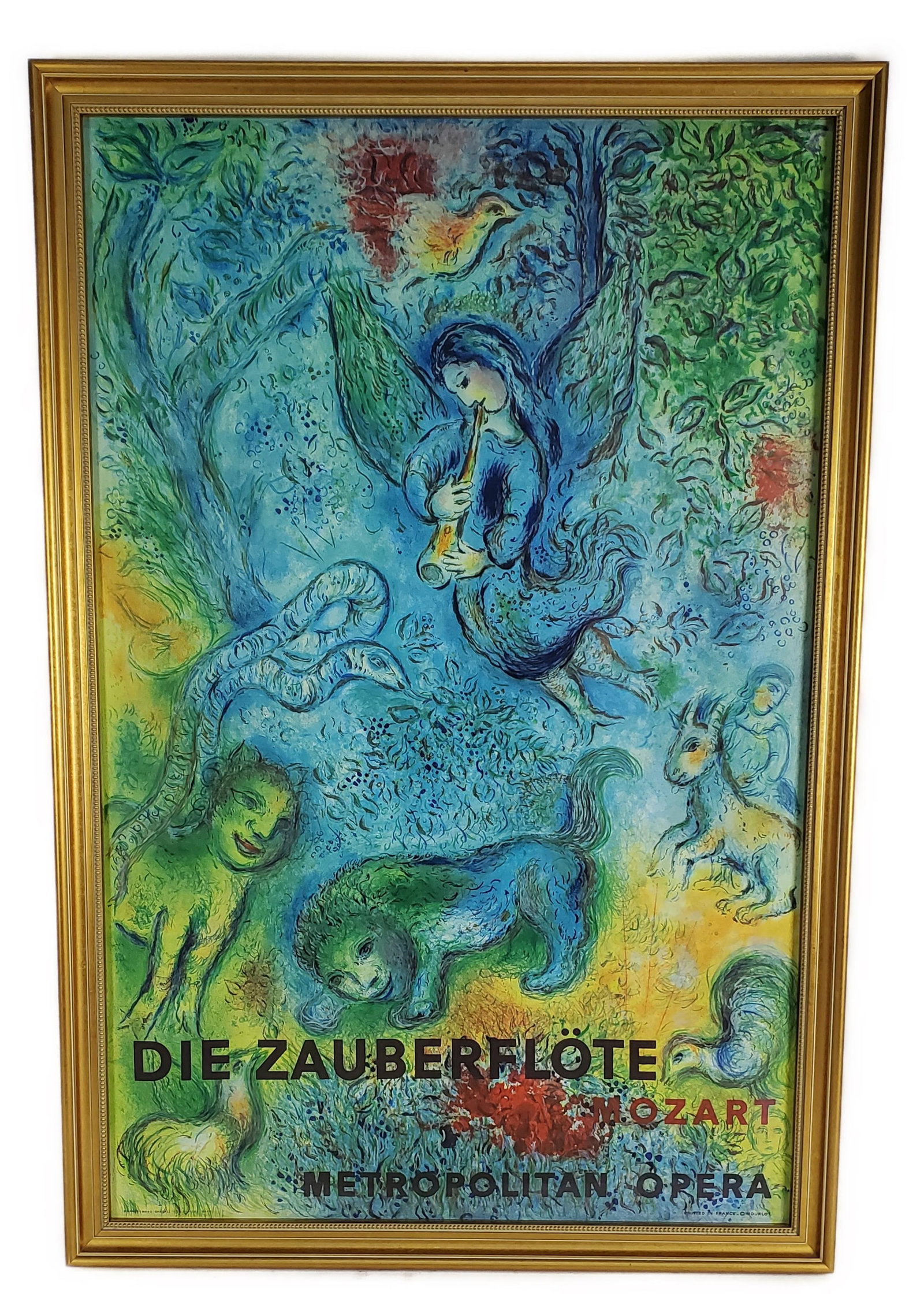 A Color Offset Print of Chagall Die Zauberflote, Mozart Metropolitan Opera Poster, 39" x 25 1/4" (1 of 1)