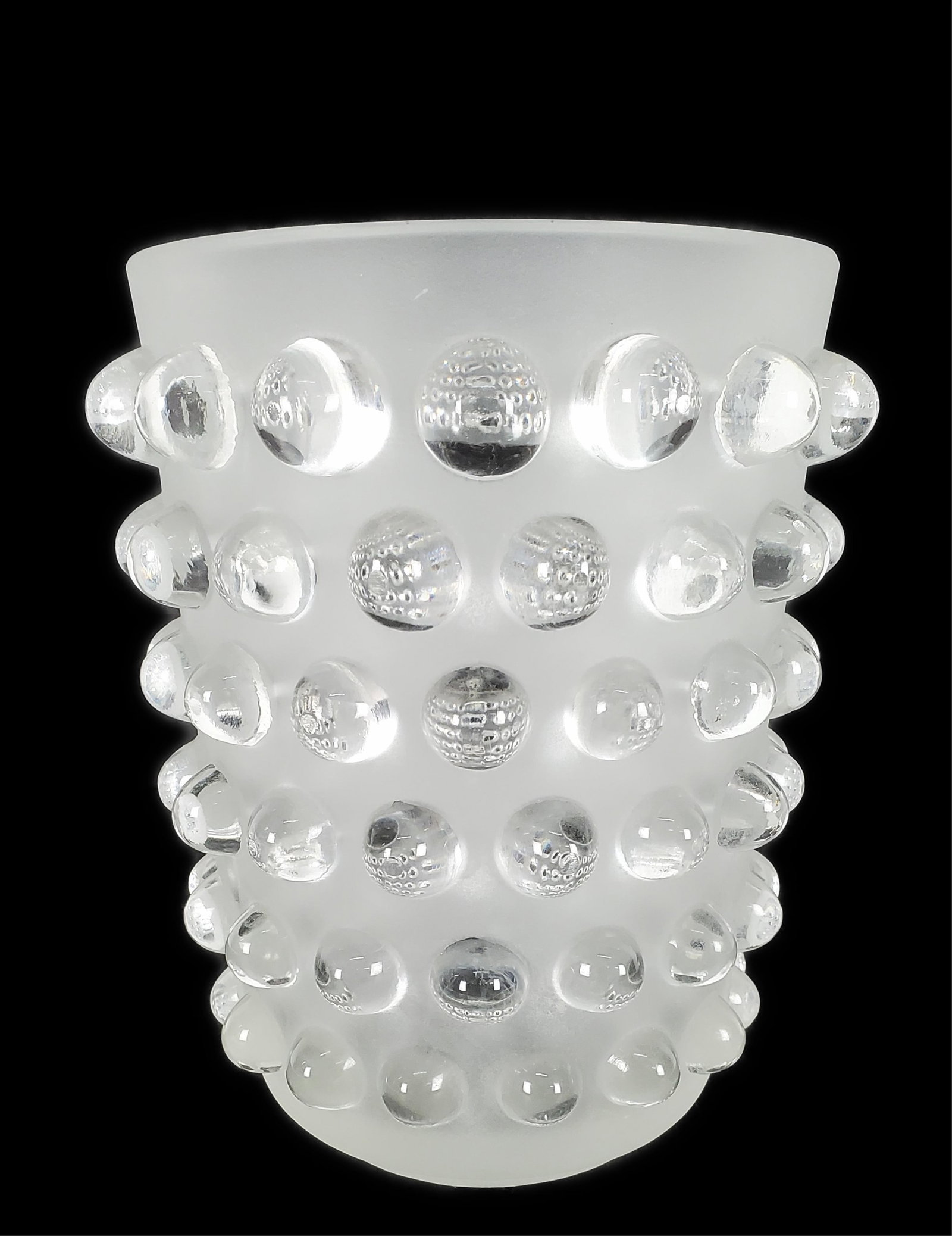 Lalique Mossi Vase, signed Lalique, France, 8 1/4" h. 6" dia. (1 of 5)