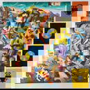 Lamar Smith (American, 20th Century) Slow Train to Utopia, Signed and titled on the back, 60" x 60",