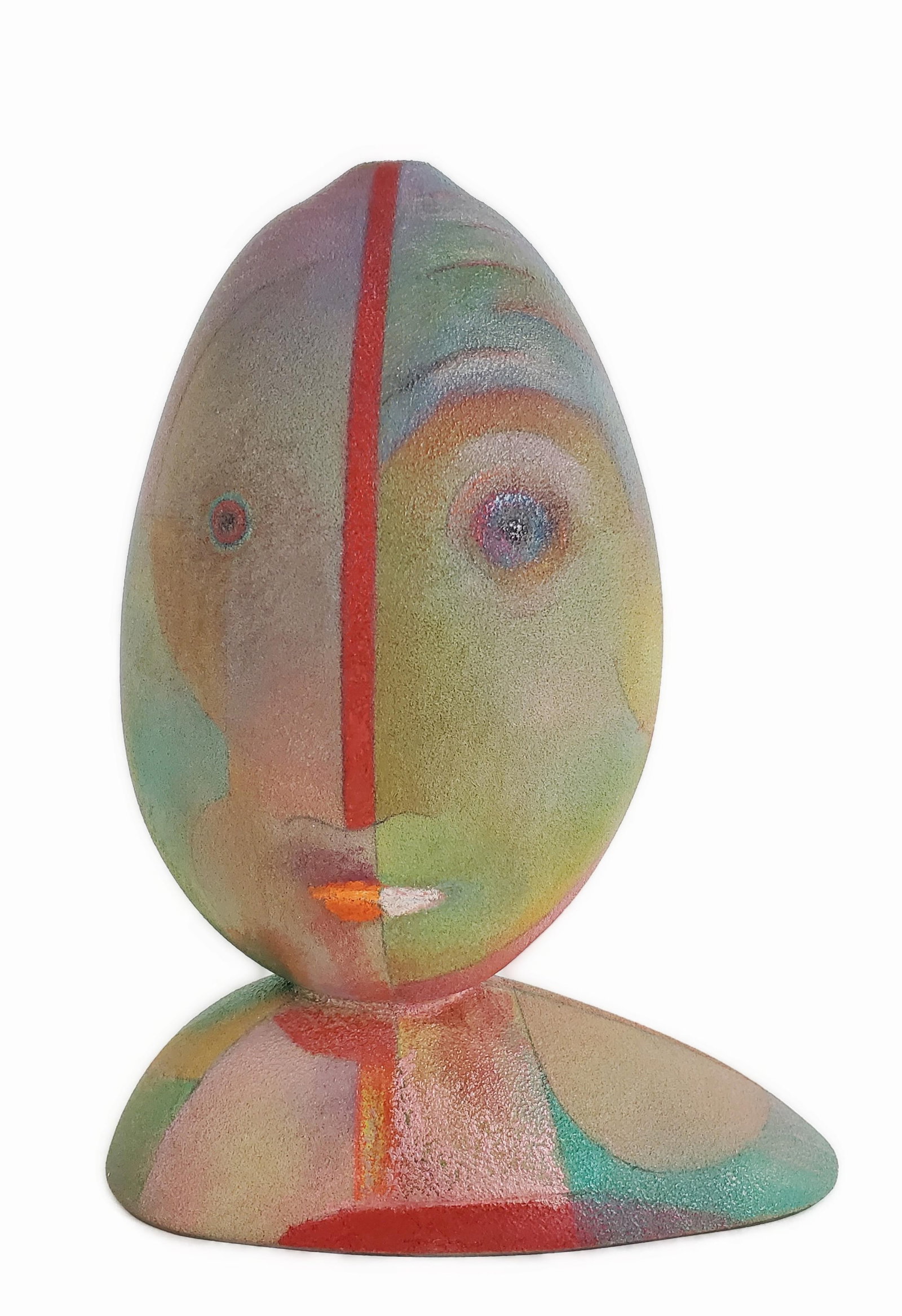 Tom McGlauchlin (American, 1934-2011) Joan on Michigan Avenue, Blown glass with fired glass enamel: Tom McGlauchlin (American, 1934-2011) Joan on Michigan Avenue, Blown glass with fired glass enamel granules, 11 3/4" h. 9 1/2" w. 5" d. Accompanied by the original invoice dated July 27 2002