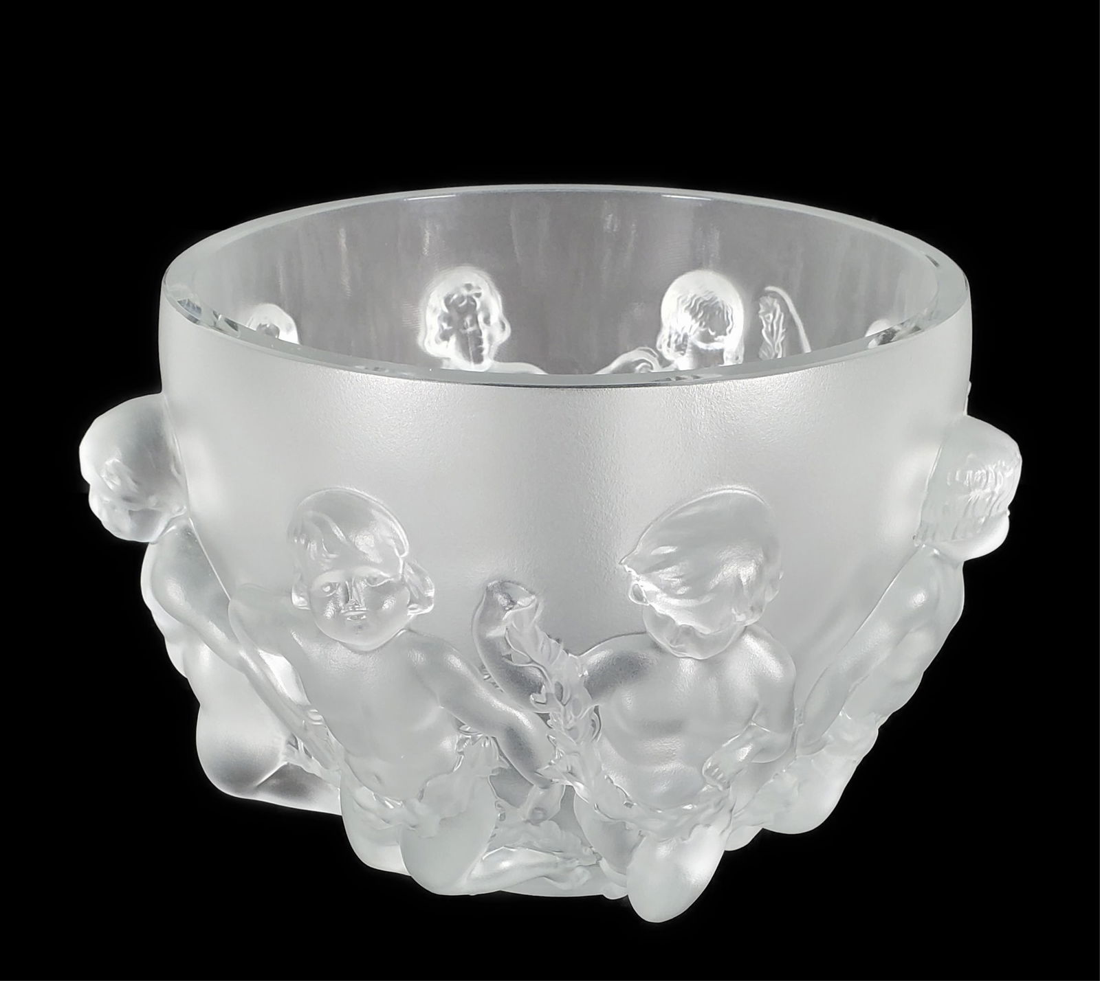Lalique Luxembourg Center Bowl, signed Lalique, France underside, 8 3/4" h. 10 1/4" dia. (1 of 6)