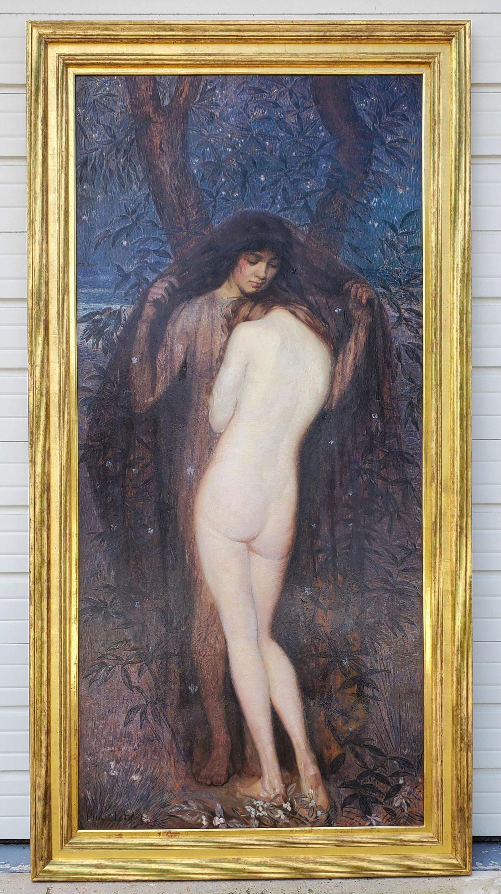 Phillip Leslie Hale (American, 1865-1931) Spirit of Night, Signed lower left, Oil on Board, Verso