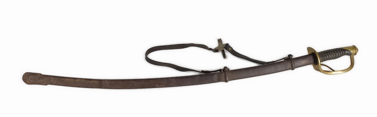 US Civil War Period Sword and Scabbard, Marked on blade U.S. JM 1805 with makers marks Mersc & (1 of 6)