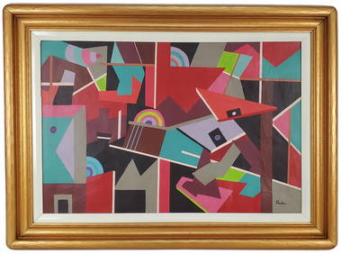 Peter Busa (American, 1914-1985) Untitled Composition, Oil on Canvas, Signed Busa lower right, 20" x (1 of 7)