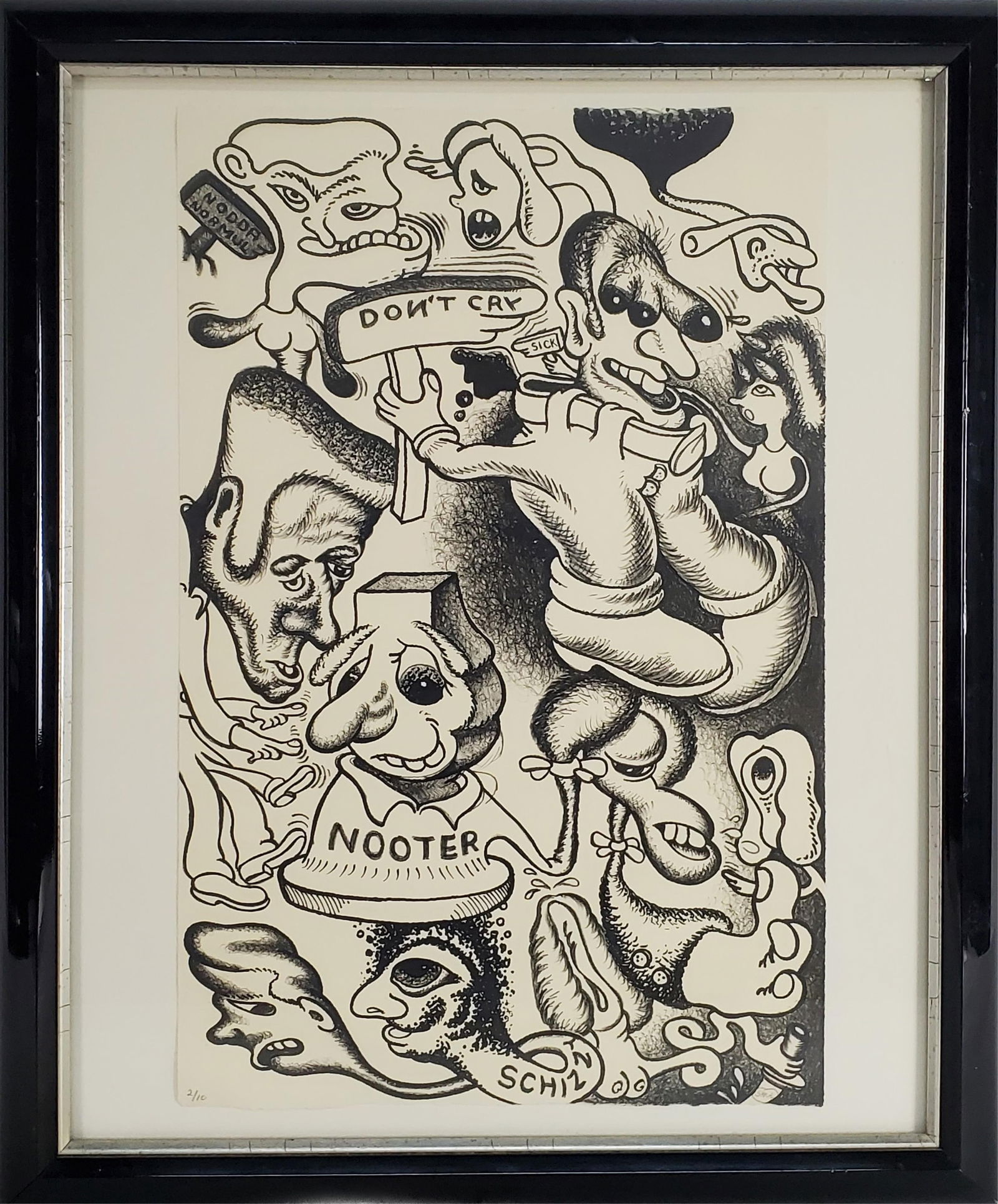 Peter Saul (American, b. 1934) Don't Cry, c.1989, Lithograph on heavy wove paper, Signed Saul and (1 of 5)