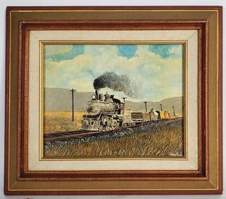 Herbert Weintraub (American, 1934-2019) Railroad Train Painting