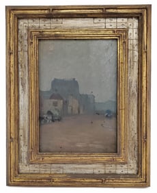 French School (19th Century) Provincial Town, Oil on panel, No visible signature, 10 1/4" x 7 1/4",