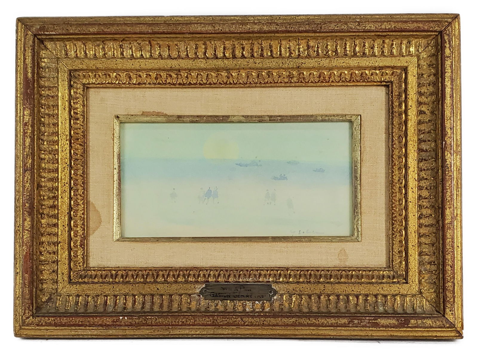 Gaston Sebire (French, 1920-2001) Scene de Plage with Figures, Watercolor on paper, Signed lower (1 of 5)