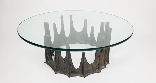 Paul Evans Staglamite Table Studio for Directional USA, 1971, bronzed resin over steel, incised