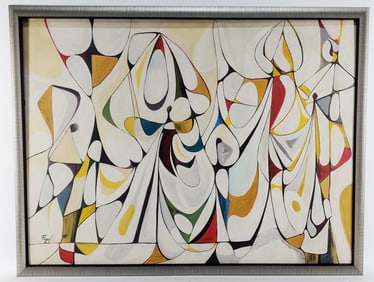 Seymour Fogel (American, 1911-1984) Untitled, Oil on masonite, Signed Fogel lower left, 35" x 47