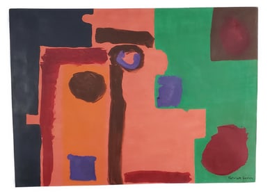 Patrick Heron (English, 1920-1999) Attributed to, Signed Patrick Heron lower right, gouache on